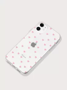 Valentines Y2K Heart Print Clear Case Kompatibel med IPhone - Babyrosa - Visa 2