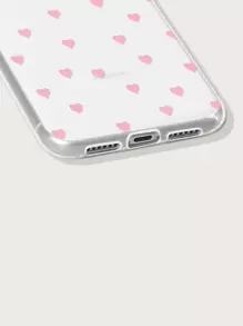 Valentines Y2K Heart Print Clear Case Kompatibel med IPhone - Babyrosa - Visa 3