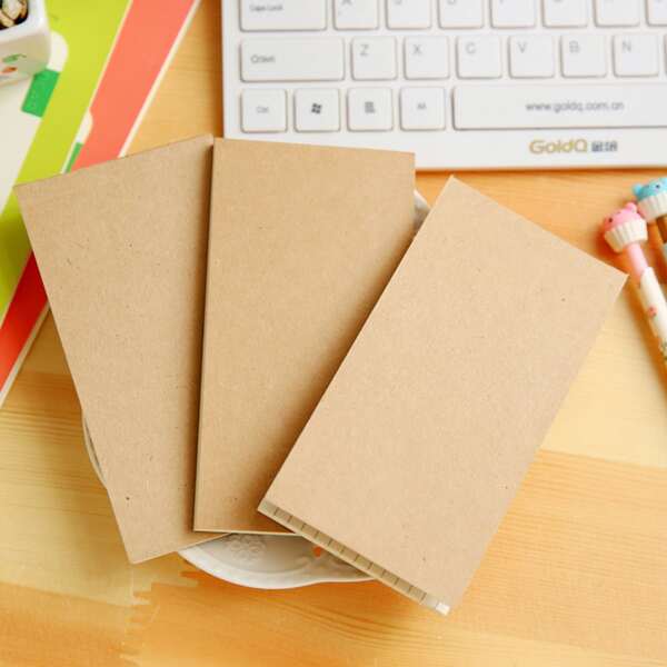 

2packs Kraft Paper Cover Random Memo Pad, Khaki