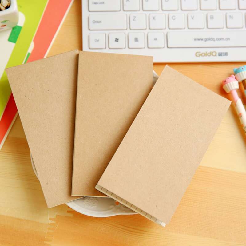 

2packs Kraft Paper Cover Random Memo Pad, Khaki