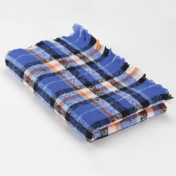 

Plaid Pattern Scarf, Blue