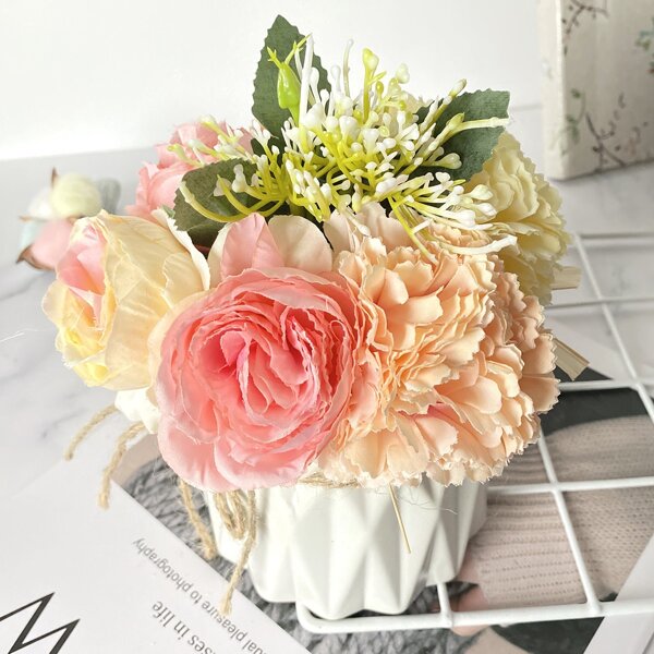 

1bundle Artificial Carnation Without Vase, Multicolor