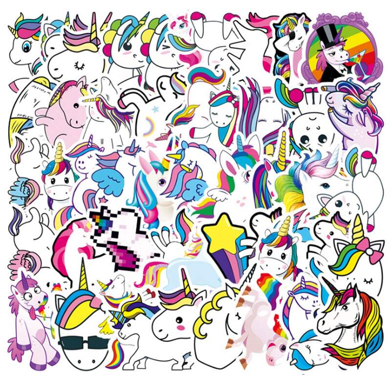

51pcs Unicorn Print Sticker, Multicolor
