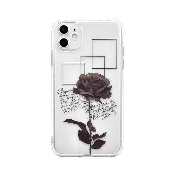 

Rose Print Clear iPhone Case, Multicolor