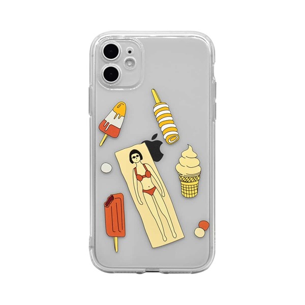 

Popsicle & Girl Clear iPhone Case, Multicolor