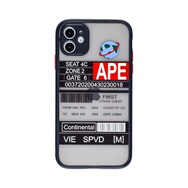 

Planet & Label Print Contrast Frame iPhone Case, Multicolor