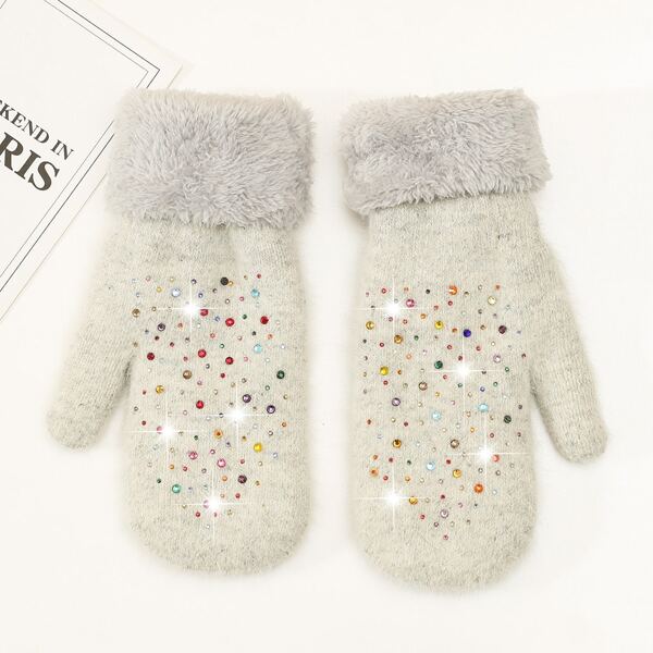 

Rhinestone Decor Gloves, Multicolor