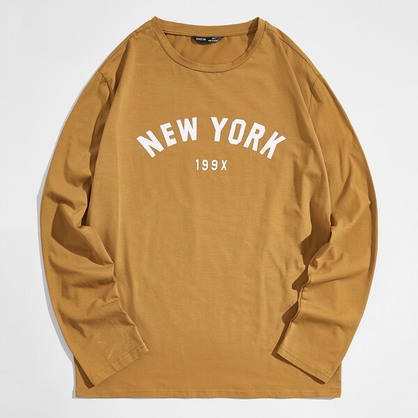 

Men Letter Graphic Top, Brown