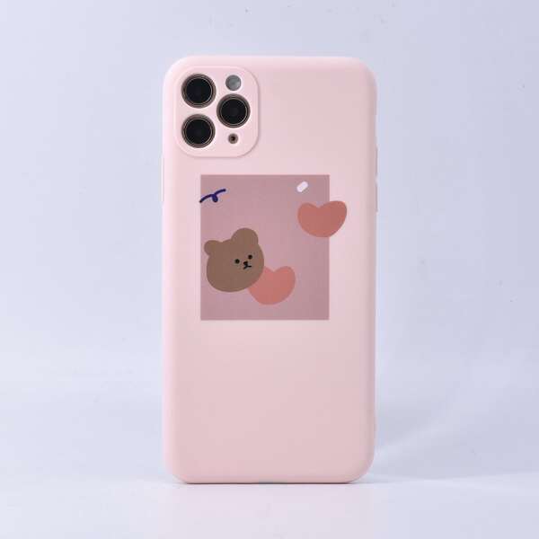 

Чехол для iPhone с принтом сердечка и медведя, Многоцветный