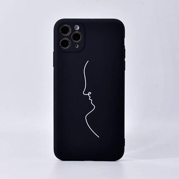 

Line Art iPhone Case, Black