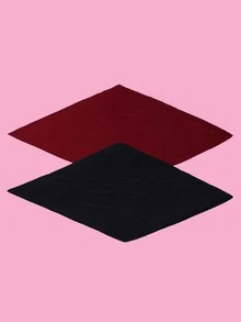 2pcs Plain Pleated Bandana - Multicolor - View 2