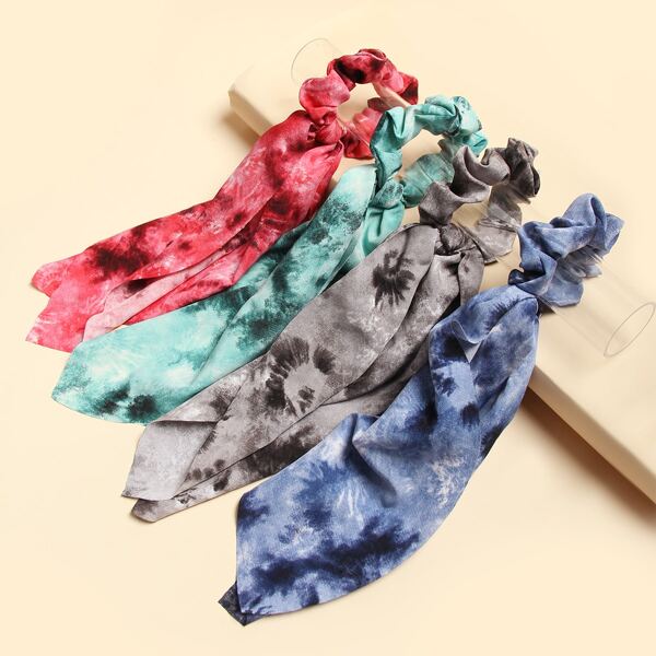

4pcs Tie Dye Scrunchie Scarf, Multicolor