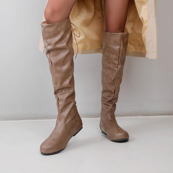 

Tie Back Knee Slouchy Boots, Brown