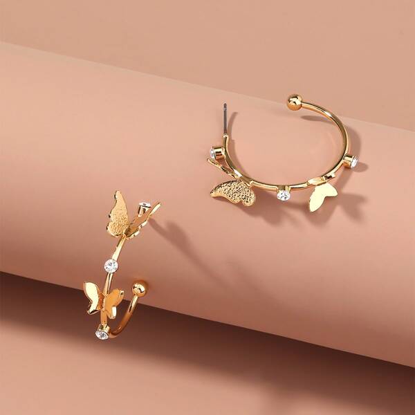

Butterfly Decor Earrings, Gold