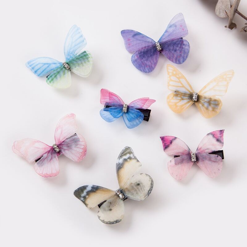 

5pcs Random Mesh Butterfly Hair Clip, Multicolor