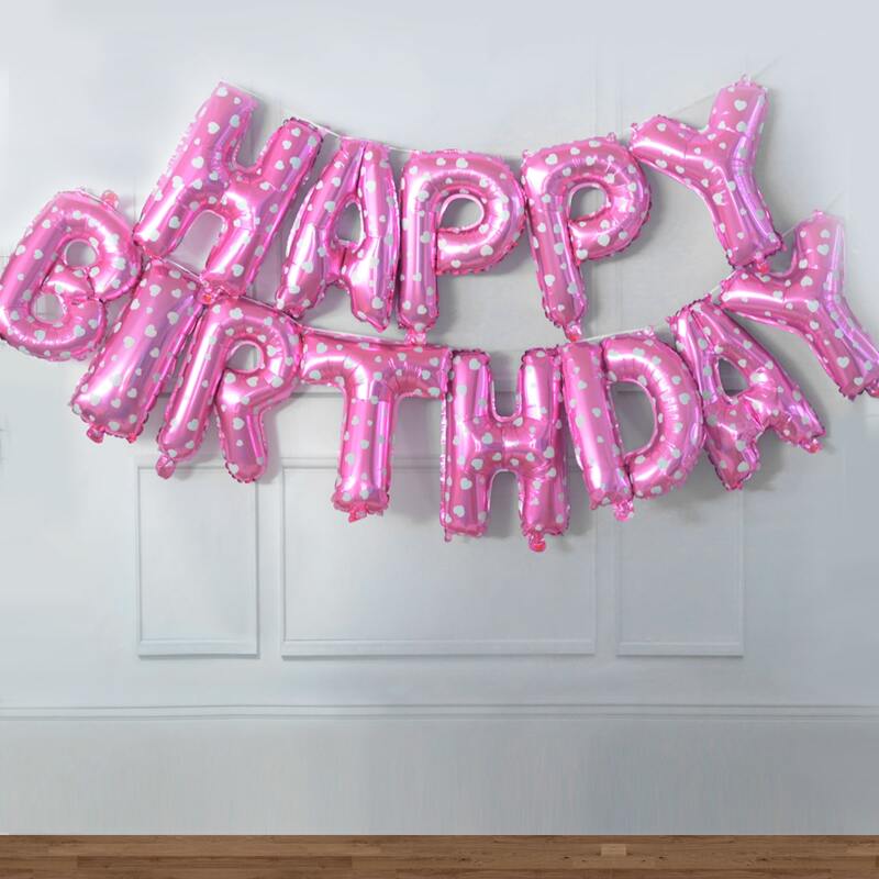 

1set Birthday Decorative Balloon, Pink