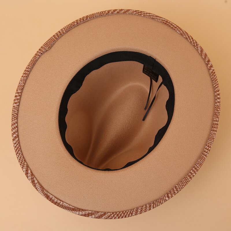 

Plaid Belt Fedora Hat, Brown
