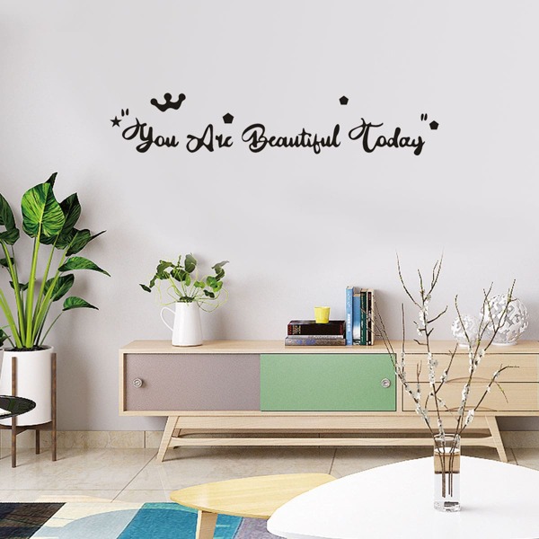 

Slogan Graphic Wall Sticker, Black