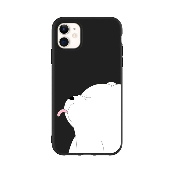 

Чехол для iPhone с узором медведя, Чёрный