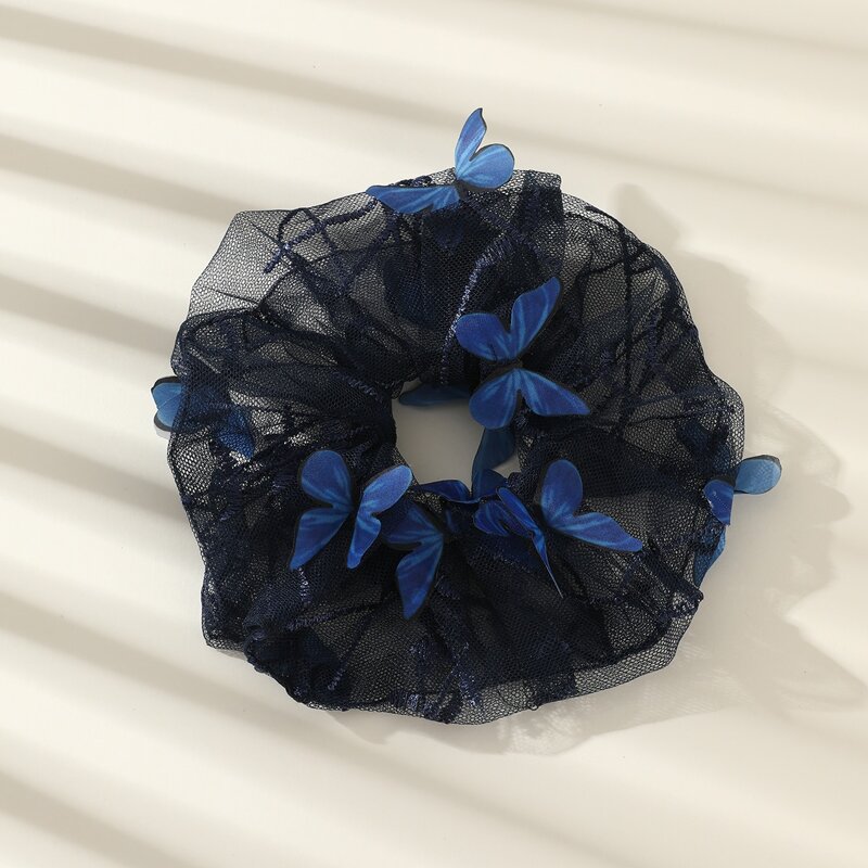 

Butterfly Decor Mesh Scrunchie, Black