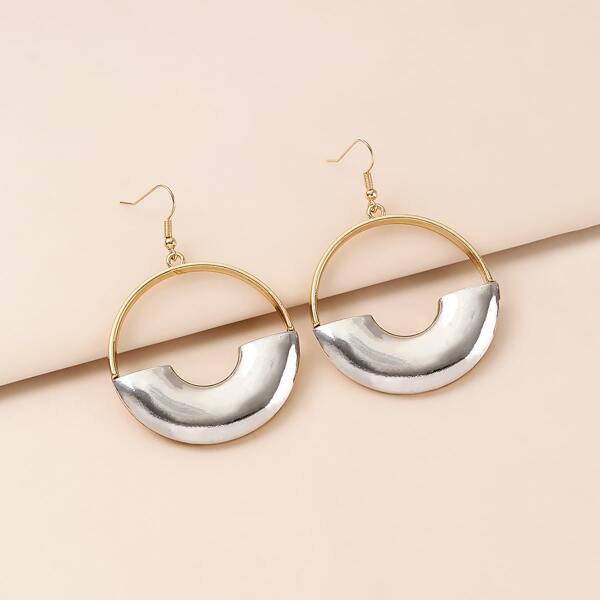 

Metal Round Drop Earrings, Multicolor