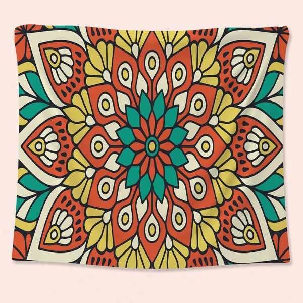 

Mandala Print Tapestry, Multicolor