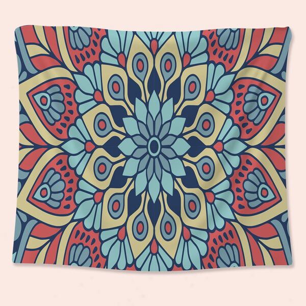 

Mandala Print Tapestry, Multicolor
