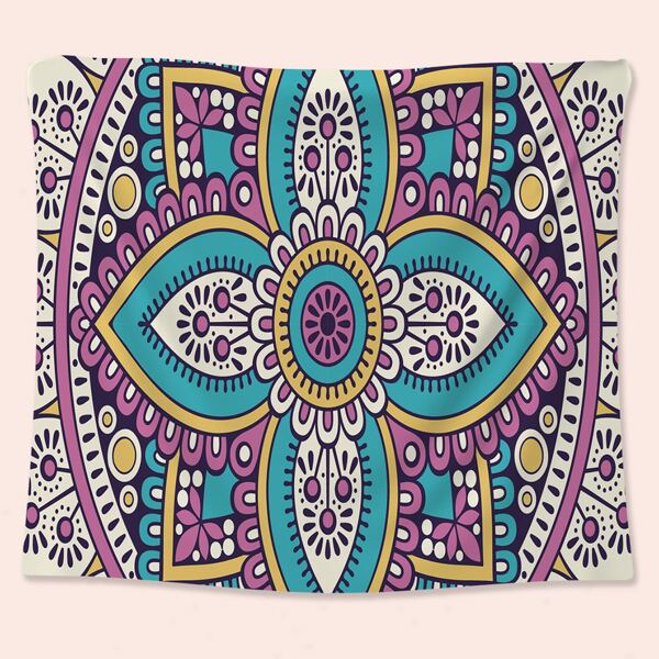 

Mandala Print Tapestry, Multicolor
