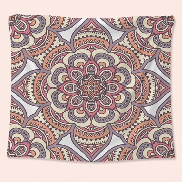 

Mandala Print Tapestry, Multicolor