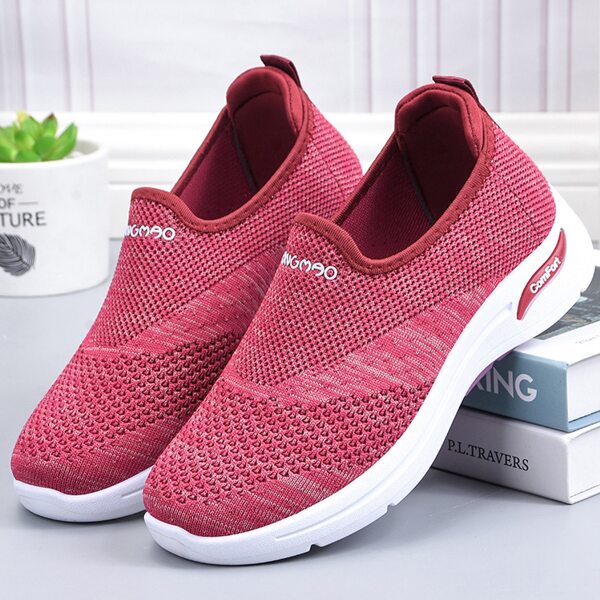 

Letter Graphic Slip On Sneakers, Red