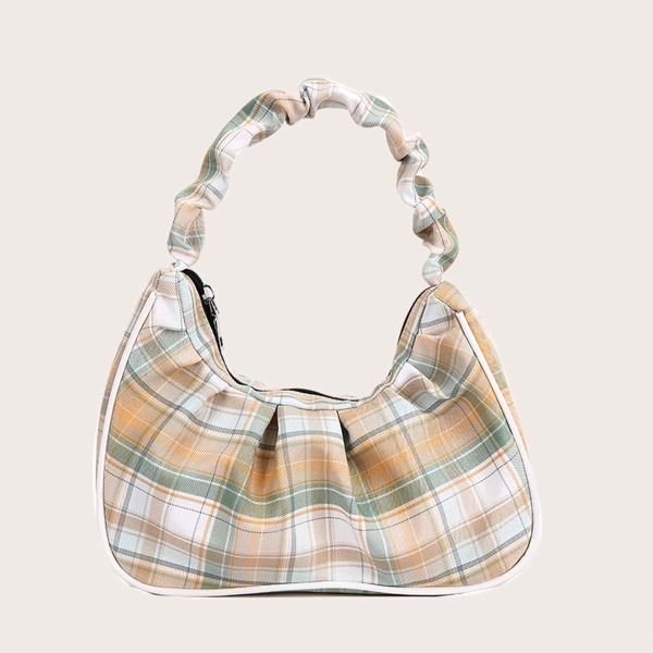 

Plaid Baguette Bag, Yellow