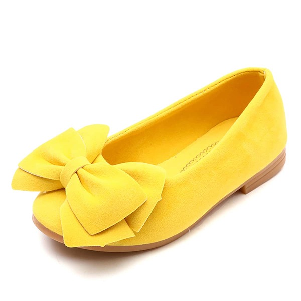 

Toddler Girls Round Toe Bow Decor Flats, Yellow