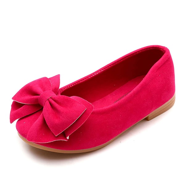 

Toddler Girls Round Toe Bow Decor Flats, Hot pink
