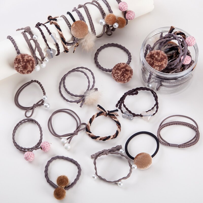 

12pcs Pom Pom Hair Tie, Multicolor