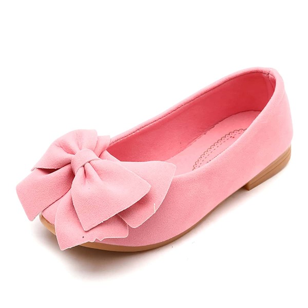 

Toddler Girls Round Toe Bow Decor Flats, Pink