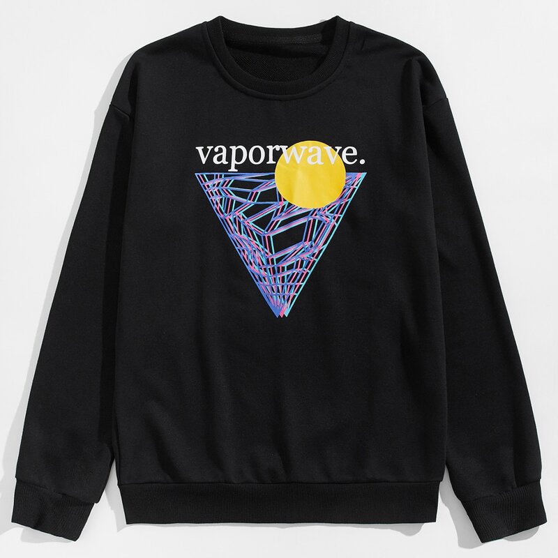 

Guys Letter & Geo Pattern Sweatshirt, Black