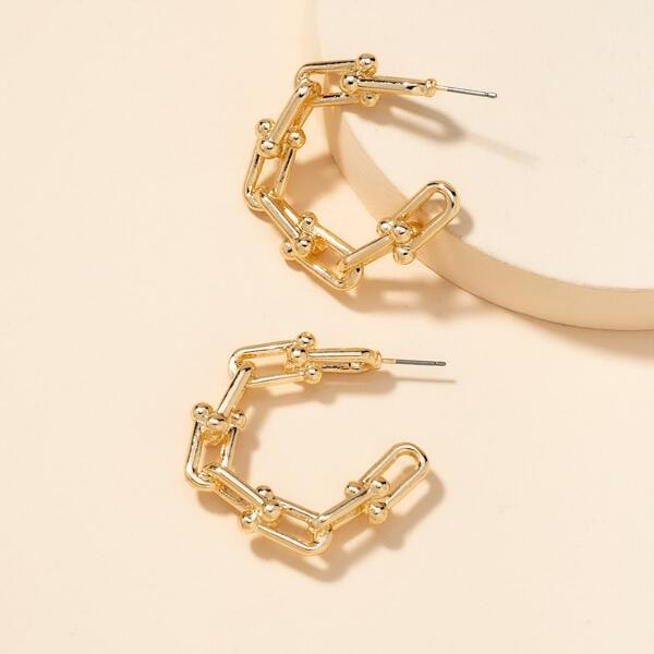 

Metallic Cuff Hoop Earrings, Gold