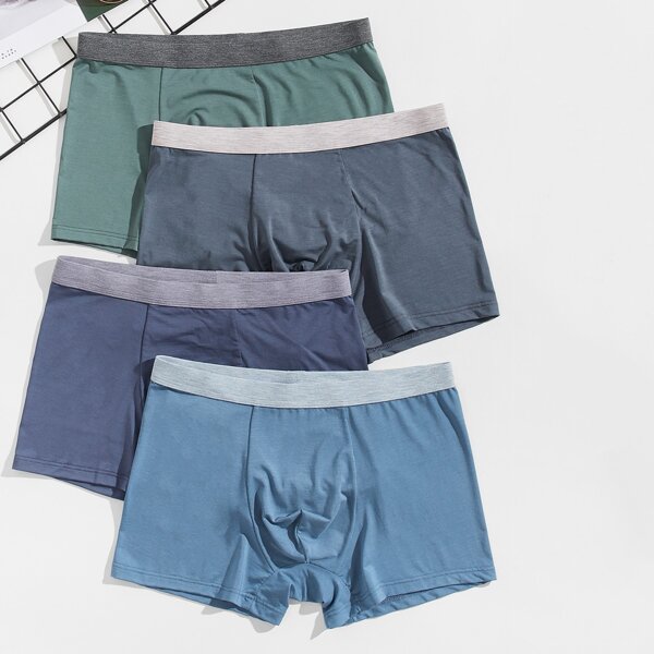

Men 4 Pack Contrast Tape Boxer Brief, Multicolor
