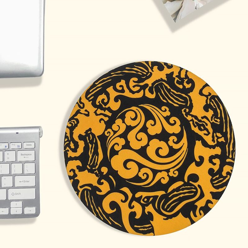 

Graphic Print Round Mouse Pad, Multicolor