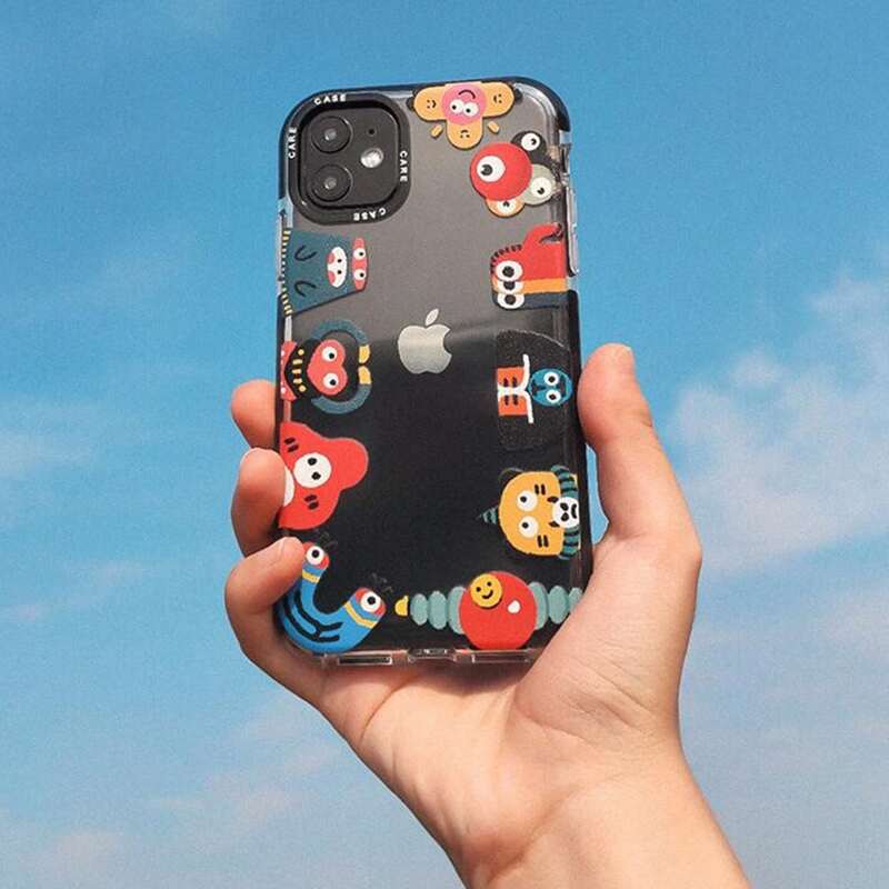 

Cartoon Clear iPhone Case, Multicolor