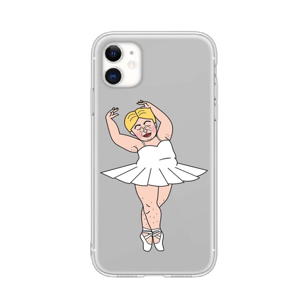 

Cartoon Graphic Clear iPhone Case, Multicolor