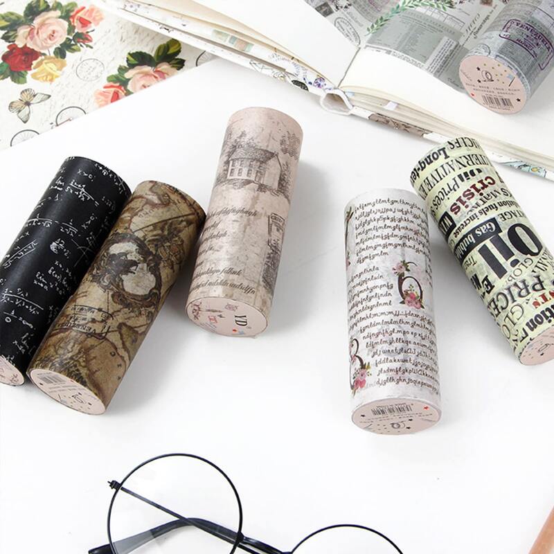 

1roll Vintage Pattern Random Decorative Tape, Multicolor