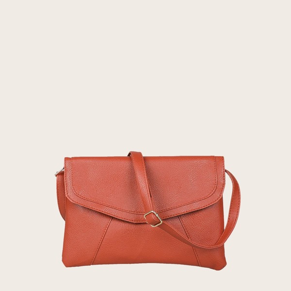

Minimalist Flap Crossbody Bag, Brown