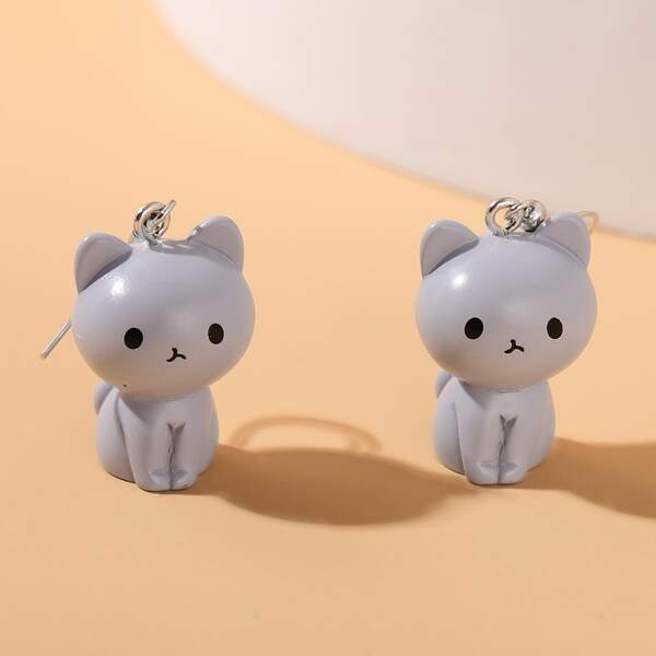 

Cartoon Animal Drop Earrings, Grey