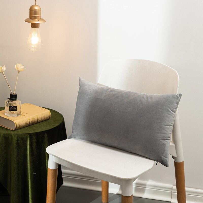 

Plain Lumbar Pillow Cover Without Filler, Grey