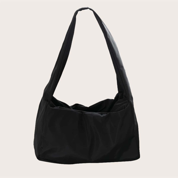 

Minimalist Large Capacity Ruched Bag, Black