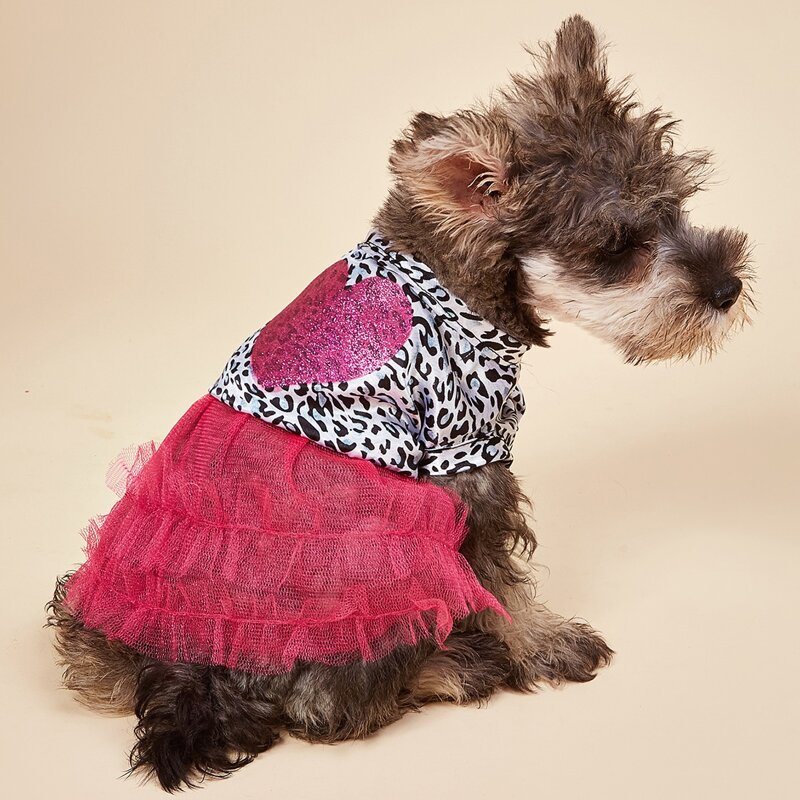 

Leopard Print Dog Lace Dress, Pink