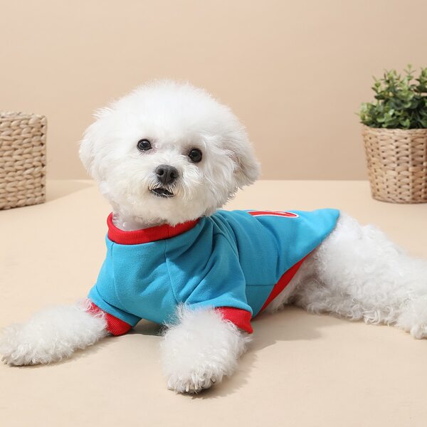 

Letter Patch Dog Sweatshirt, Blue