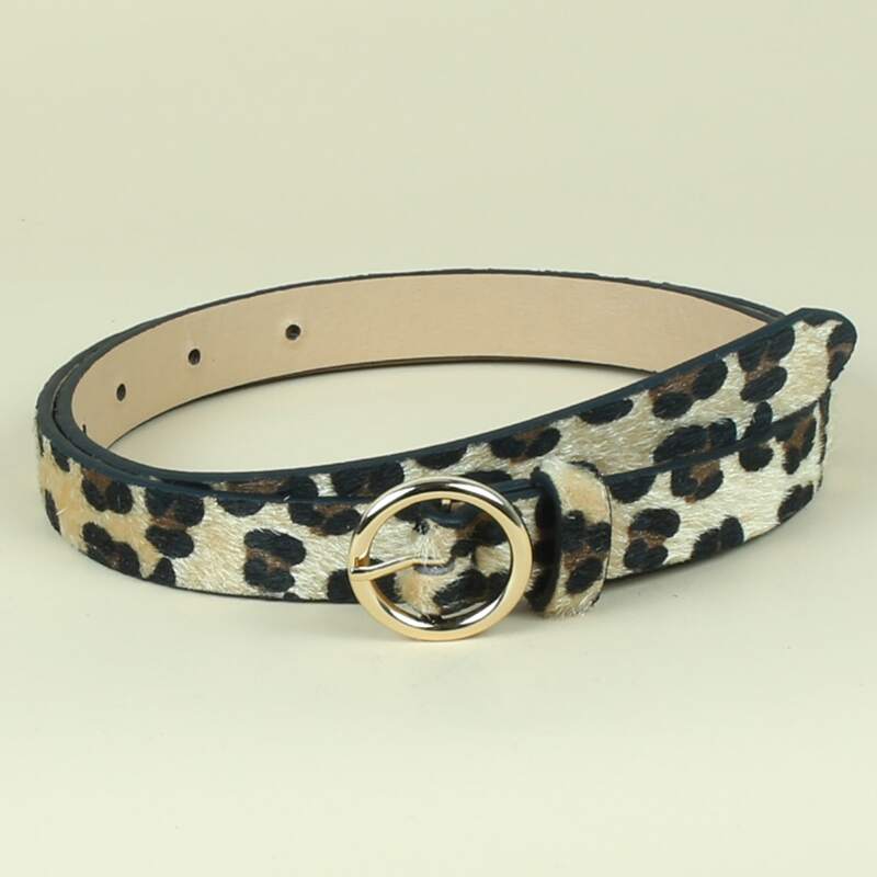

Leopard Fluffy Buckle Belt, Yellow