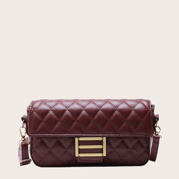 

Quilted Flap Crossbody Bag, Burgundy